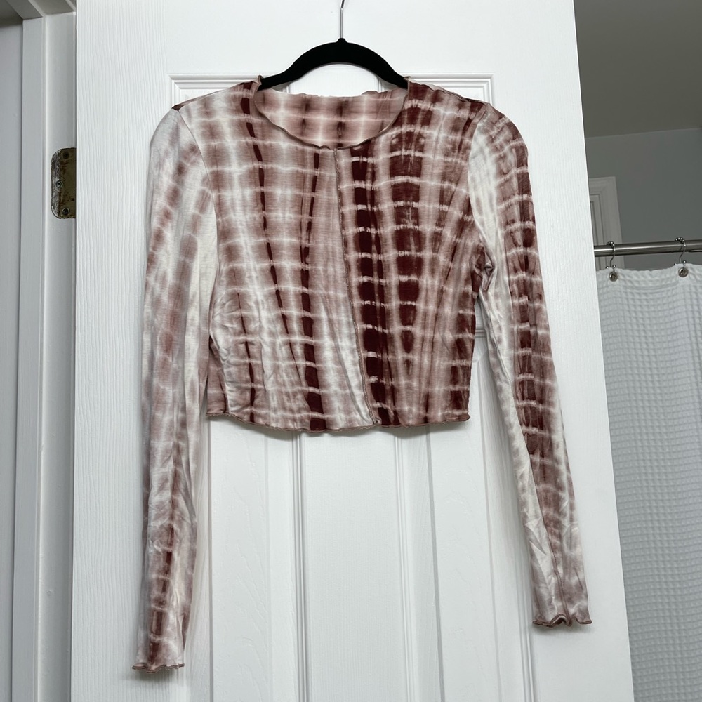 Brown and White Patterned Long Sleeve